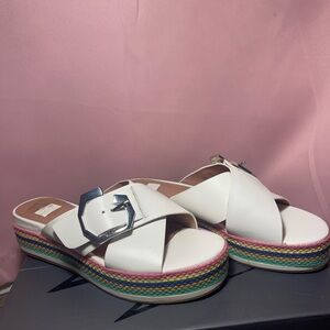 Louise et Cie White Multicolor Platform Sandals